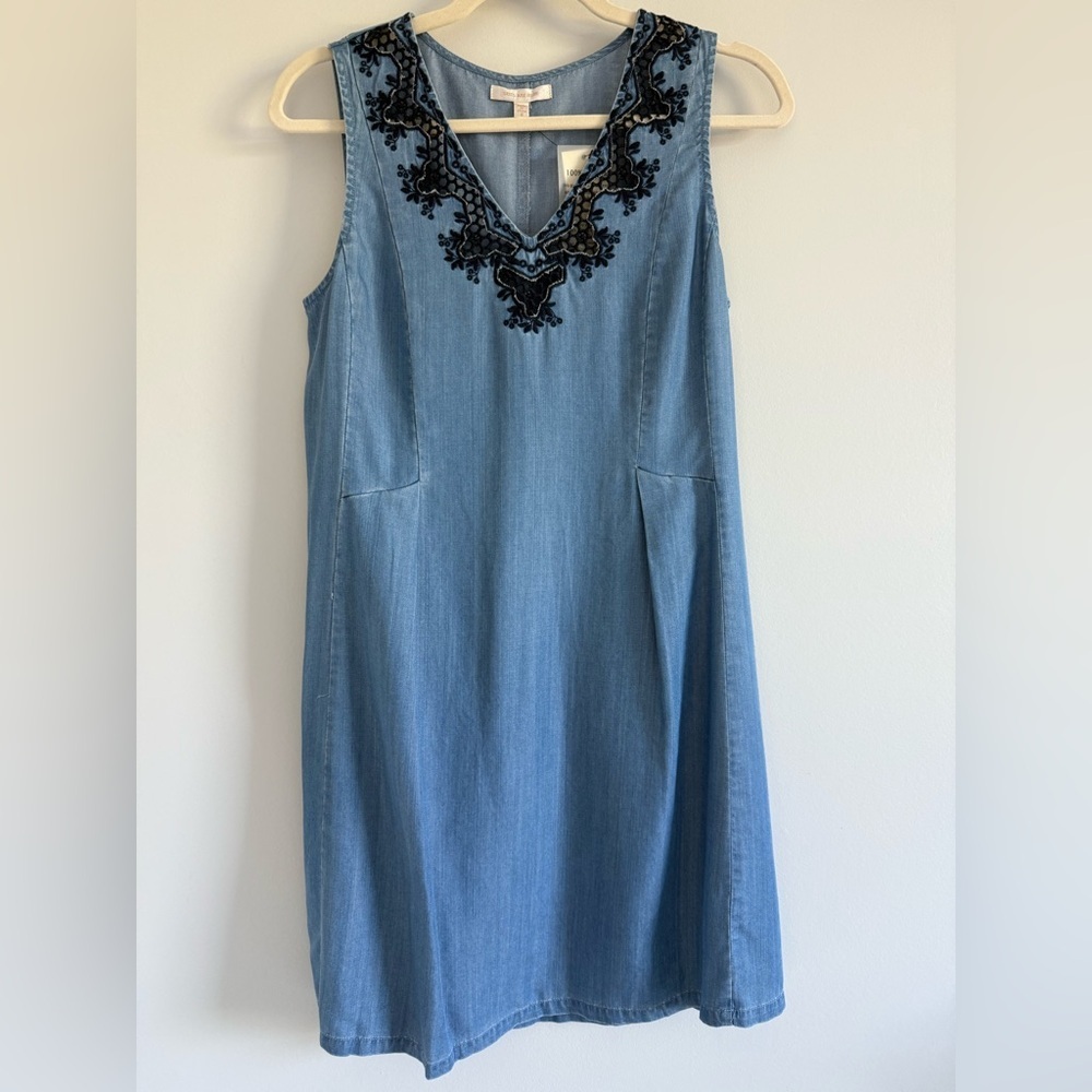 Skies Are Blue Dress with Embroidery - Picture 2 of 7